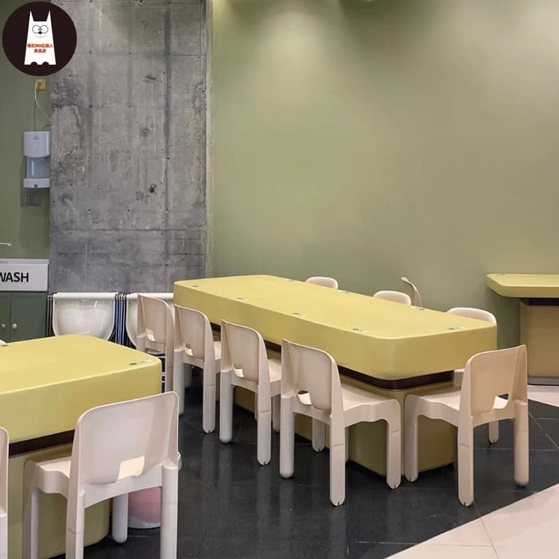 Influenciador ins fotografia Base sobremesa leite loja de chá cadeira de jantar de plástico estilo nórdico encosto comer