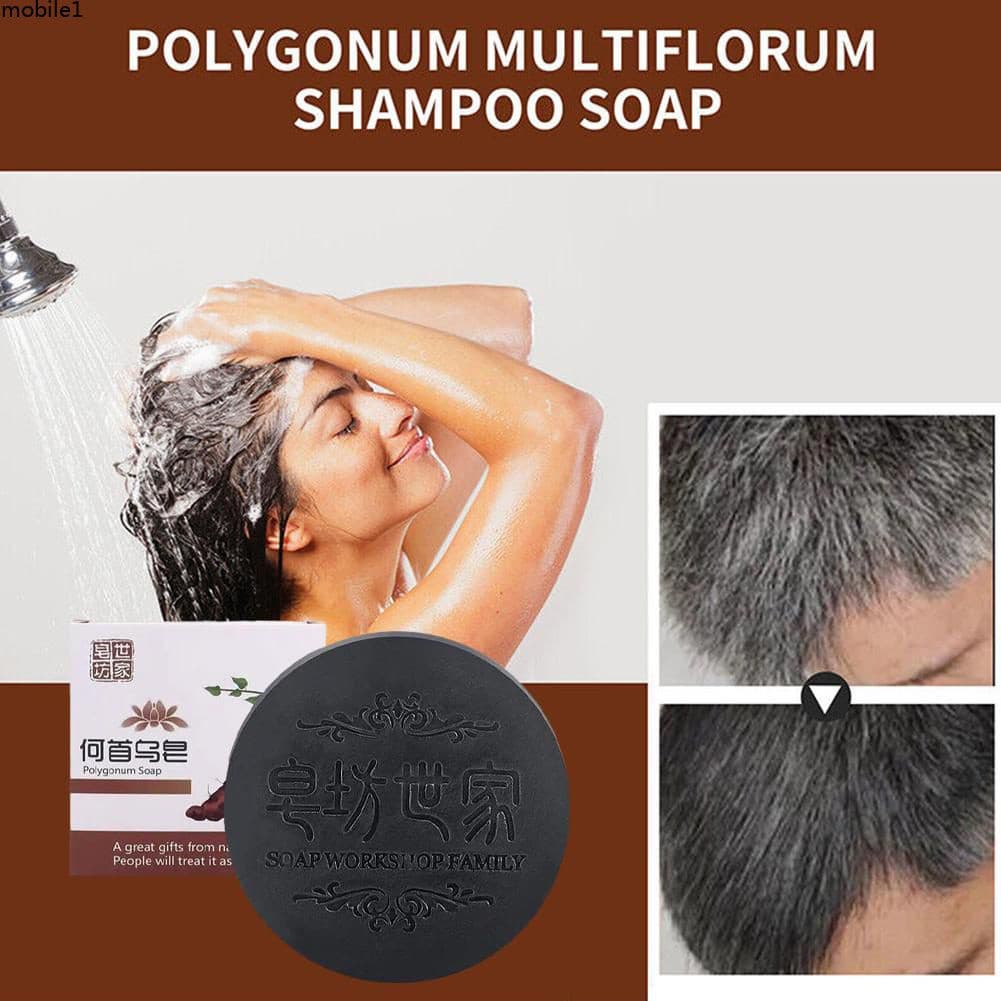 100g Polygonum Multiflorum Shampoo Sabonete Fortalece Cabelo Nutritivo Sabonete Capilar Mob1