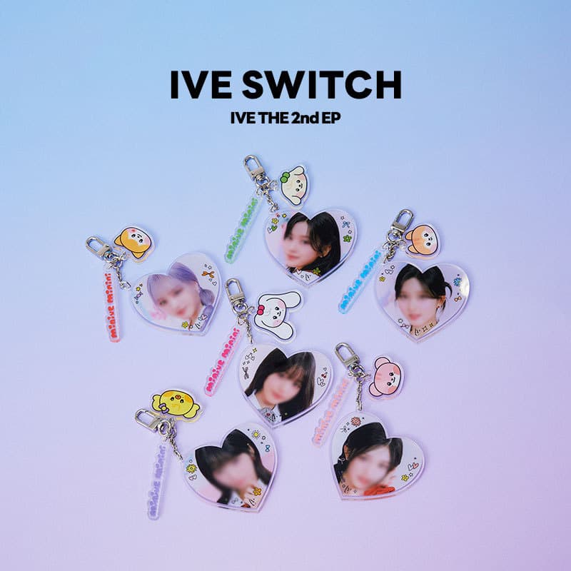 Oficial genuíno IVE SWITCH acrílico amor chaveiro pingente linha amigos estrela mercadoria