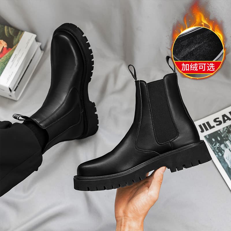 Chelsea botas masculinas de cano médio britânico High-End sentido chaminé botas Martin botas masculinas na moda inverno