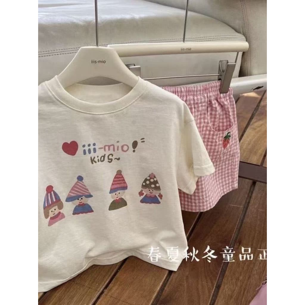 Algodão puro meninas camisetas médio grande crianças dos desenhos animados de manga curta verão estilo princesa impresso