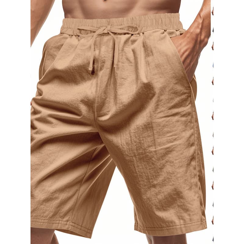Shorts masculinos de linho americano shorts verão fino praia Casual solto shorts de cinco pontos masculino verão