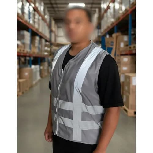 COLETE COM FAIXA REFLETIVA COR CINZA SEM BOLSO ENTREGADOR MOTOBOY