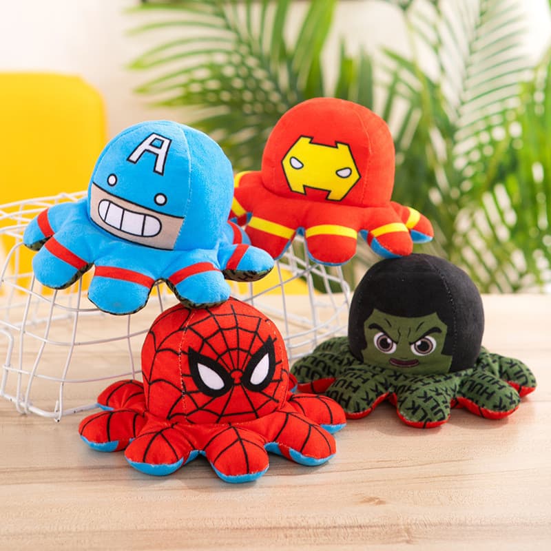 Virar O Polvo Homem Aranha Capitão América Hulk De Ferro Brinquedos De Pelúcia Boneca