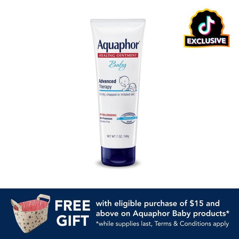 Pomada Curativa Aquaphor Baby, Protetor Avançado para a Pele, Pomada para Pele Seca e Assaduras de Fralda, Tubo de 7 Oz