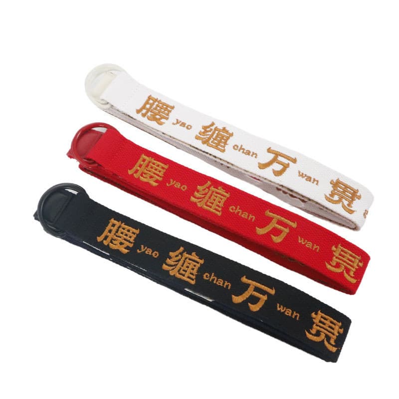 Benming ano cinto vermelho cintura embrulho Manguan calças bordadas cinto de lona chinês vermelho na moda All-Match cint