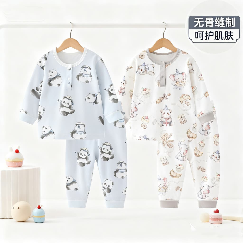 Bebê outono roupas conjunto de algodão puro pijamas do bebê primavera outono crianças de manga comprida roupas para casa