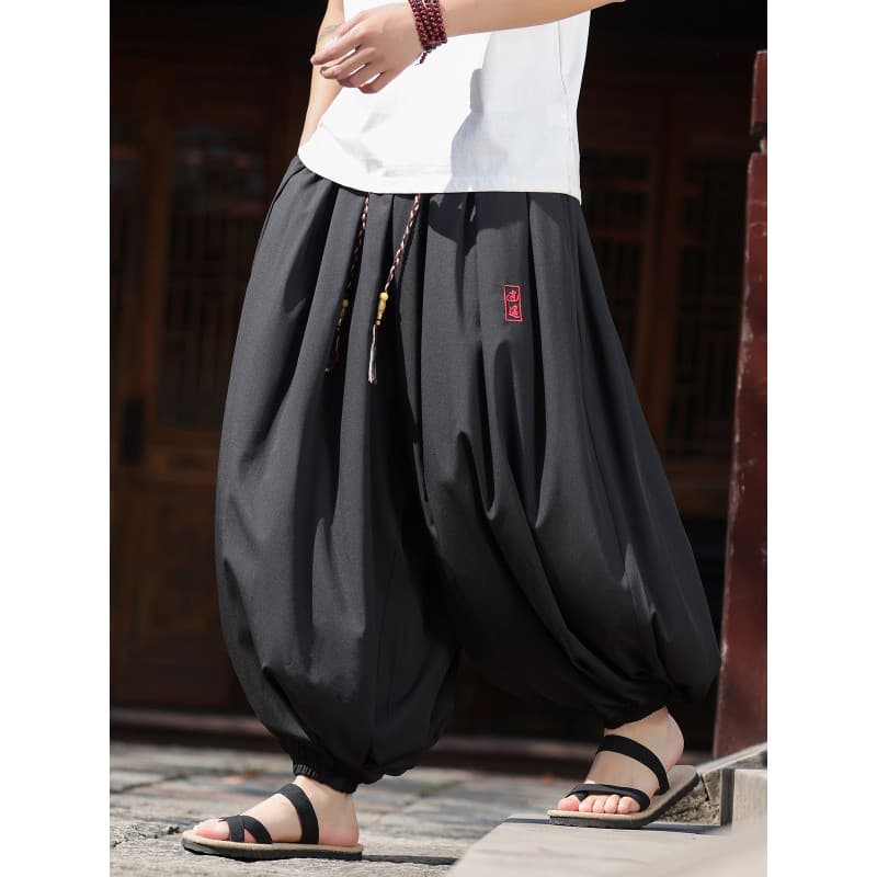 Verão estilo fino bordado tornozelo comprimento calças masculinas novo estilo chinês solto tamanho grande Bloomers Casua