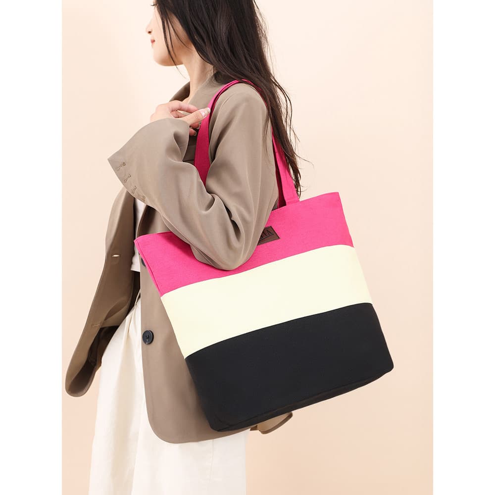 Bolsa de ombro feminina bolsa de lona grande capacidade costura senhoras armazenamento moda requintado Commuter portátil