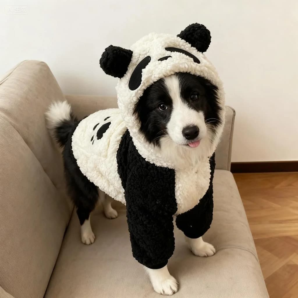 Borda pastor roupas para cães Panda médio grande cão Labrador inverno Samoyed roupas para animais de estimação cão grand