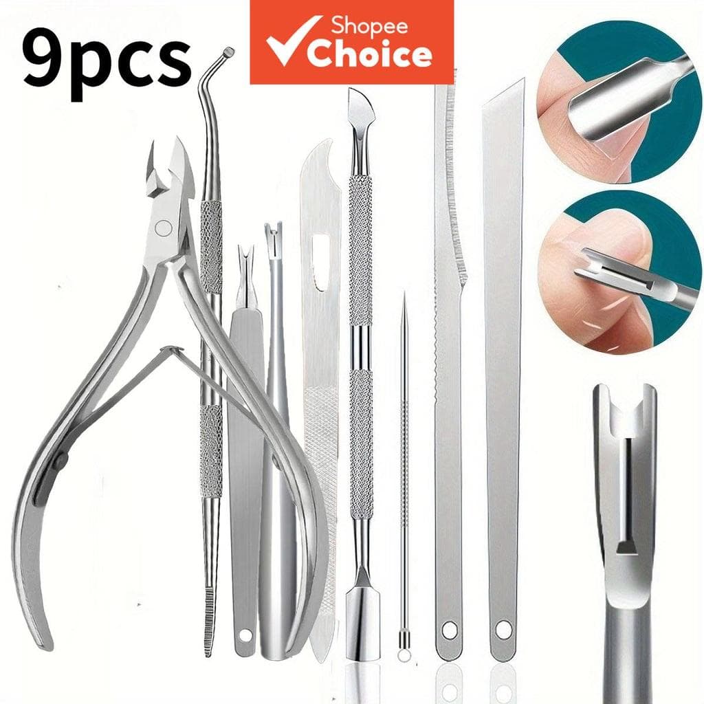 Kit de Cuidado de Unhas em Aço Inoxidável, Alicate de Cutículas, Nippers para Cutículas de Unhas, Kit de Remoção de