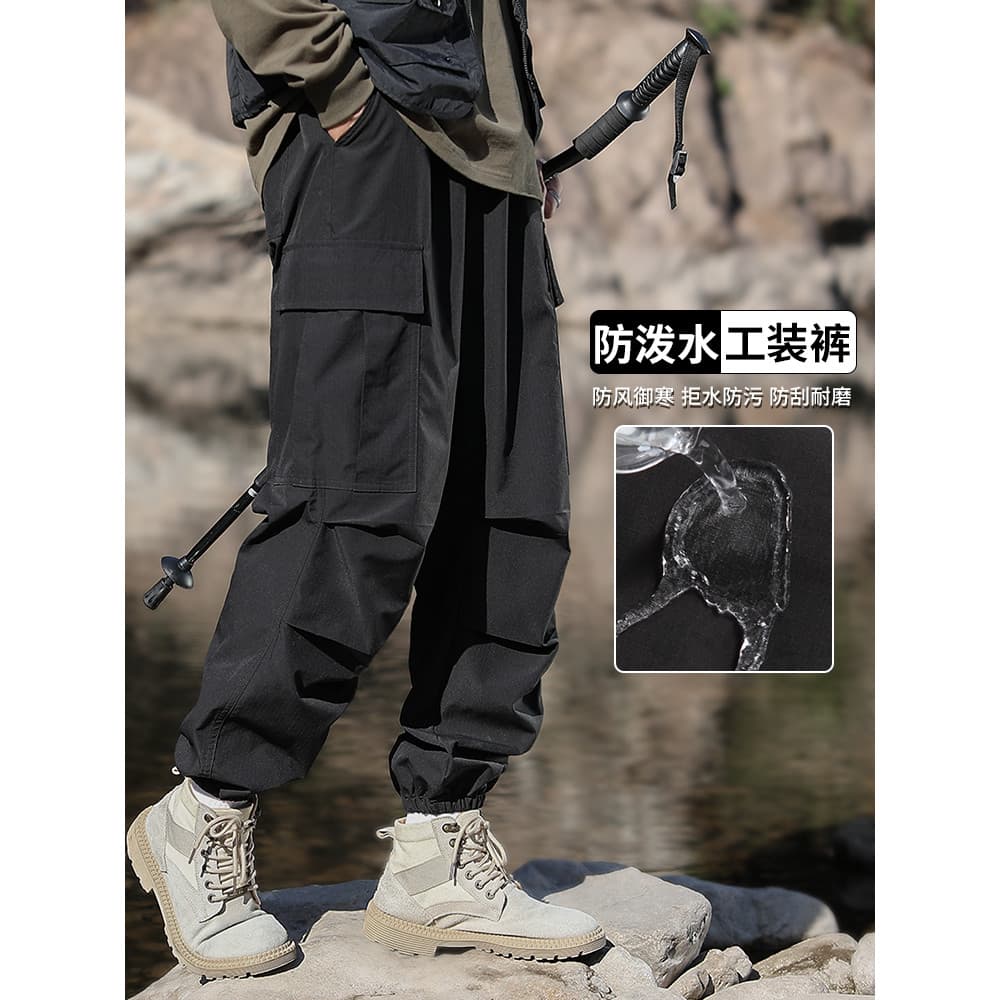 Verão estilo fino novo estilo jaqueta ao ar livre masculino à prova de vento tamanho grande macacão americano calças cas