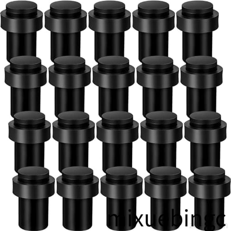 Chumia 10 Peças Batente De Porta Montado Batentes De Piso Rolha Cilíndrica De Aço Inoxidável Moderno Decorativo Borracha