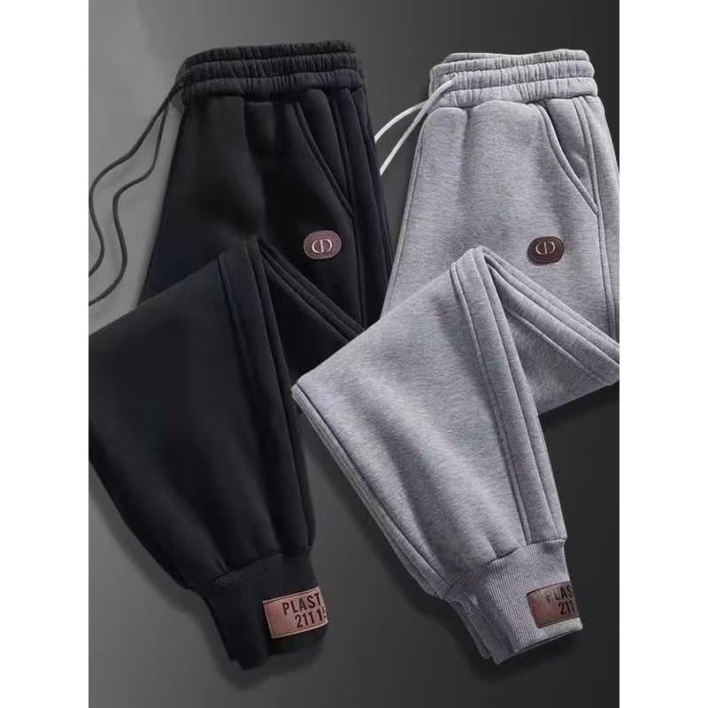Pedidos de exportação de comércio exterior!Outono inverno calças esportivas masculinas amarrar forro de lã solto engross