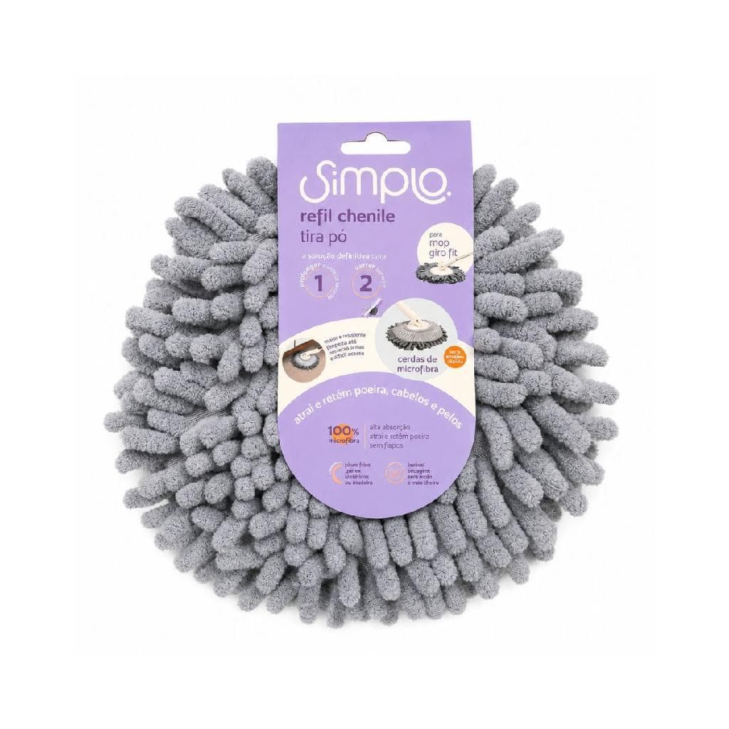 REFIL CHENILE PARA MOP GIRO FIT - SIMPLO CINZA