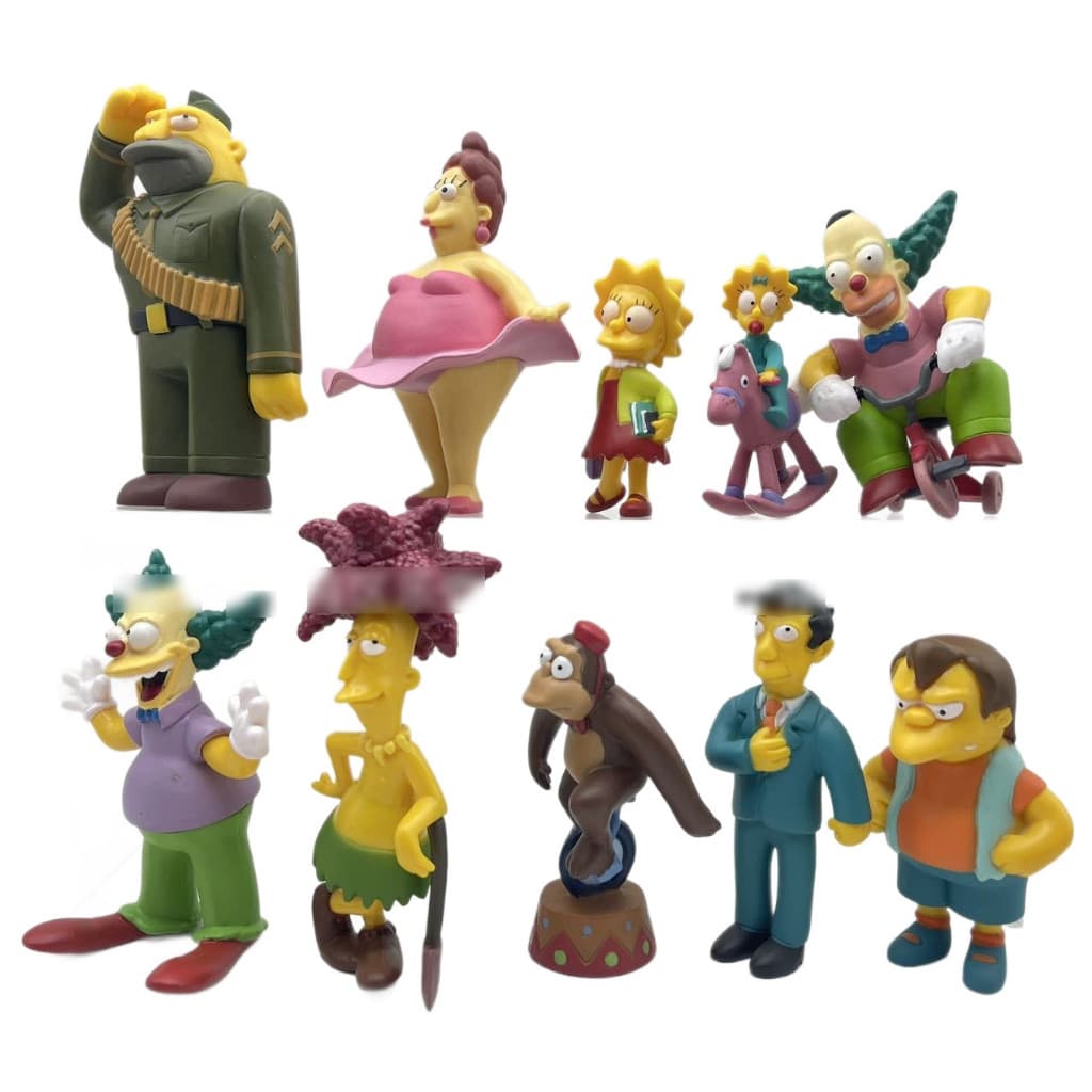 10 Pçs/Set 6-11cm Os Simpsons Figura Homer J Simpson Marge Bart Ned Flanders Figuras De Ação Em PVC Modelo Bonecas Coleç