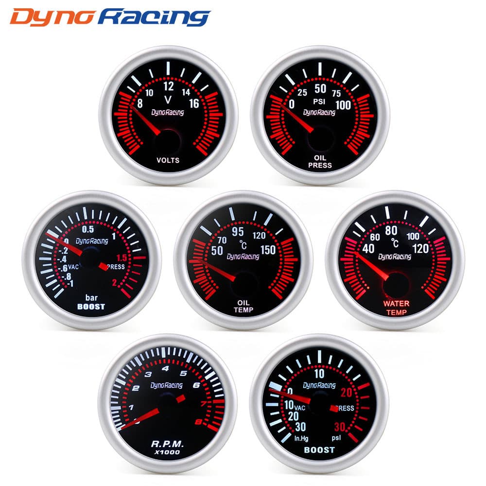 Tacômetro 12V para Carro Dyno Racing/Manômetro de Temperatura da Água/Manômetro de Pressão do Turbo/Manômetro de Tempera