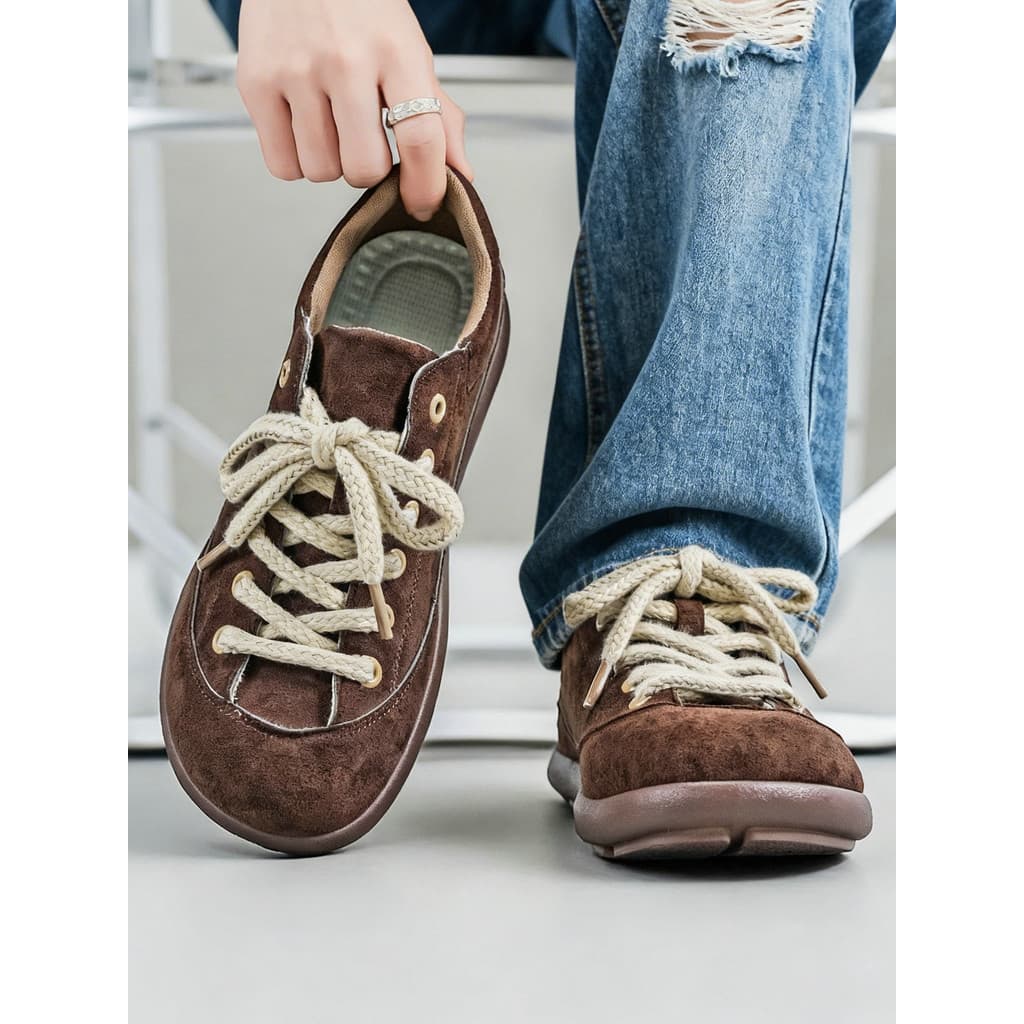 Sapatos de treinamento alemão sapatos masculinos 2026 novo estilo verão tênis americano Melade plana marrom camurça cour
