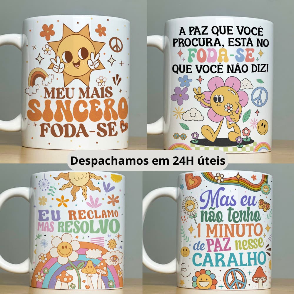 Caneca de Porcelana Personalizada - Xícara com Frases Divertidas e Engraçadas - Indelicadas