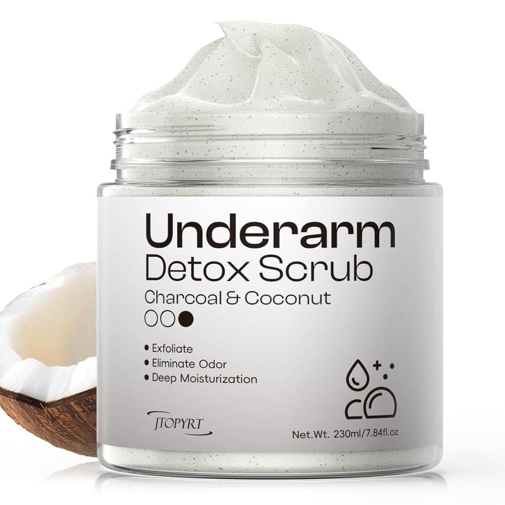 Esfoliante Detox para Axilas com Carvão de Coco: Detox para Axilas, Esfoliante Nutritivo para Eliminar Naturalmente o Od