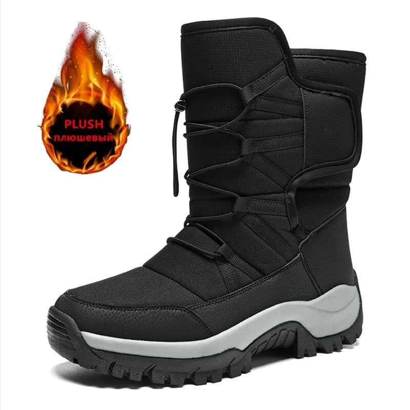 Botas de Inverno Masculinas Impermeáveis, Botas de Neve Quentes com Forro de Pelúcia para Casal, Botas de Caminhada Anti