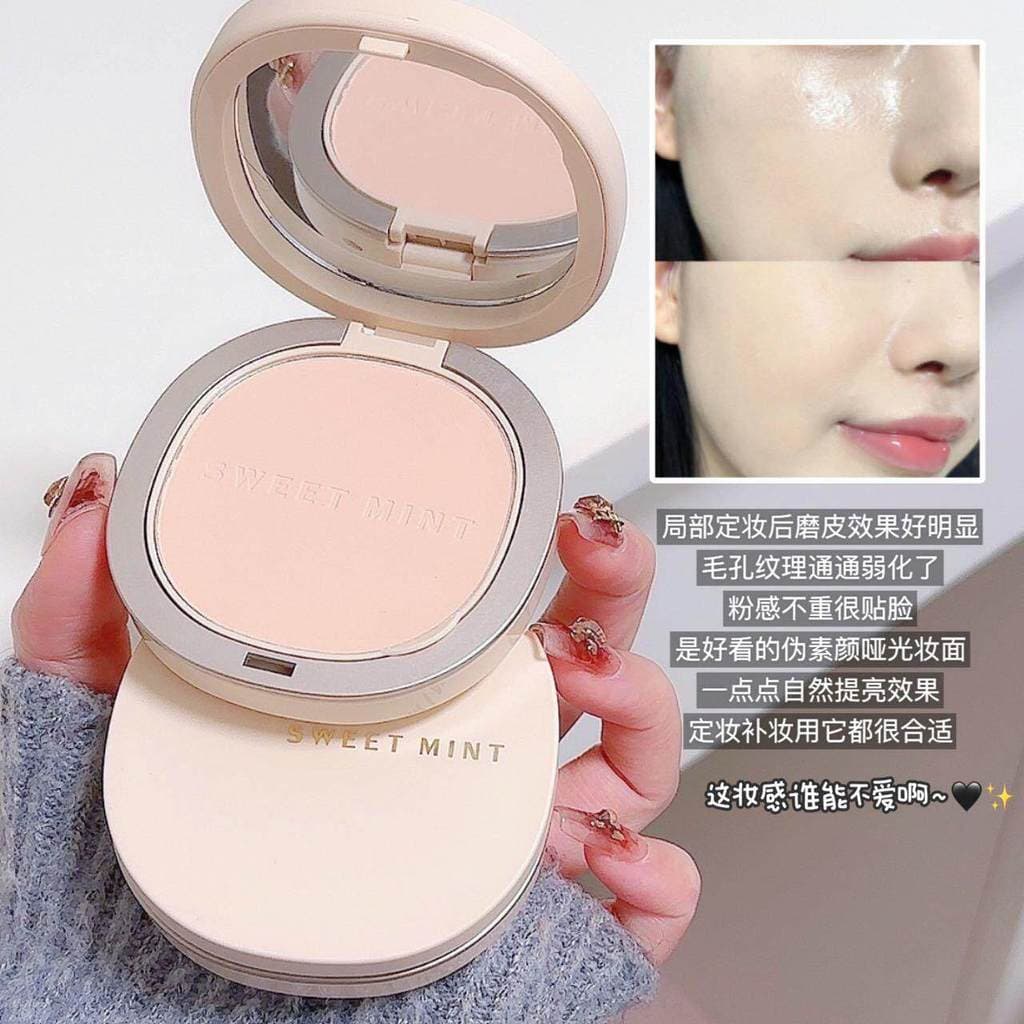 Pseudo-Face Matte Makeup Setting Powder Configuração de maquiagem parcial Fixação de poros Natural Brightening Fitting M