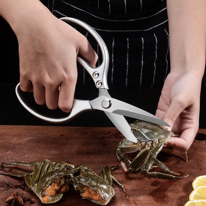 Tesoura de cozinha forte osso de frango tesoura de aço inoxidável grande tesoura de carne osso afiado forte tesoura domé