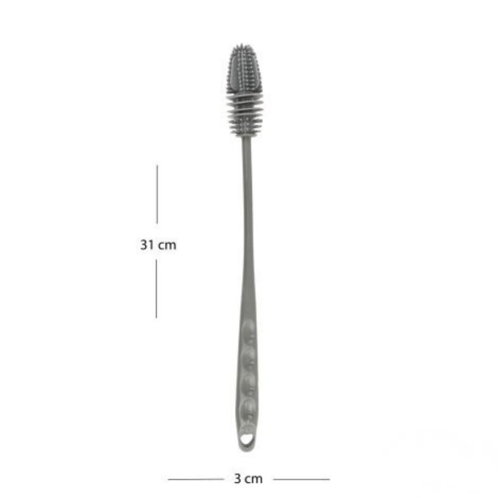 Escova De Silicone Lavar Garrafa Mamadeira Longa 31cm