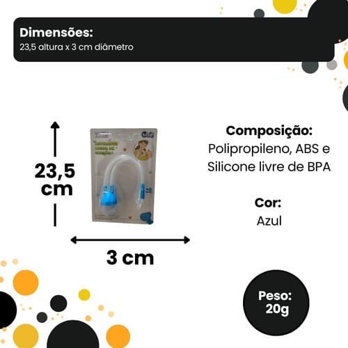 Aspirador Nasal Infantil Seguro Portatil Facil Uso Sem Catarro Azul Menino Higienizador Respiratorio