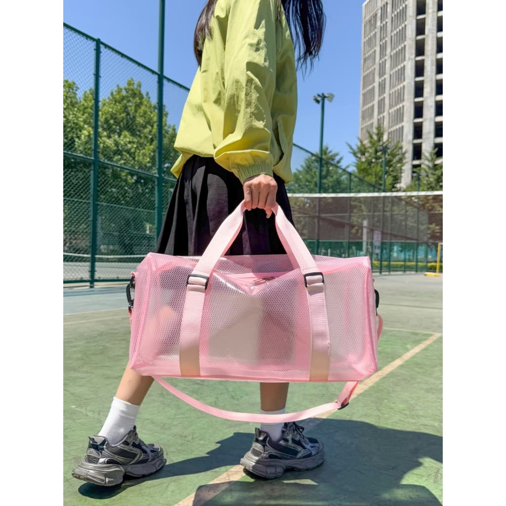 Bolsa de natação de grande capacidade, bolsa de viagem transparente, à prova d'água, portátil, academia, à beira-mar, bo