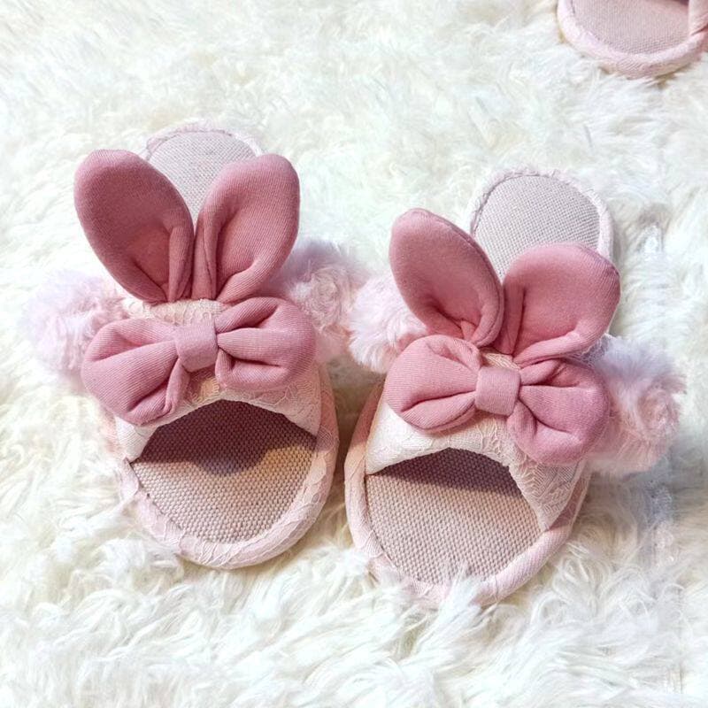 Crianças crianças chinelos femininos meninas primavera outono interior linho princesa bonito meninas verão casa antiderr
