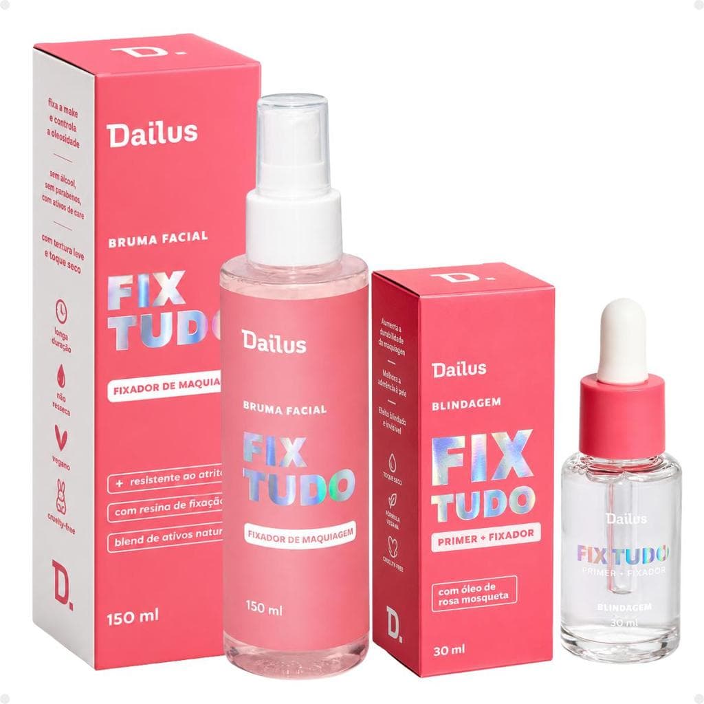 Kit Dailus Fix Tudo: Bruma Fixadora 150ml e Blindagem 30ml