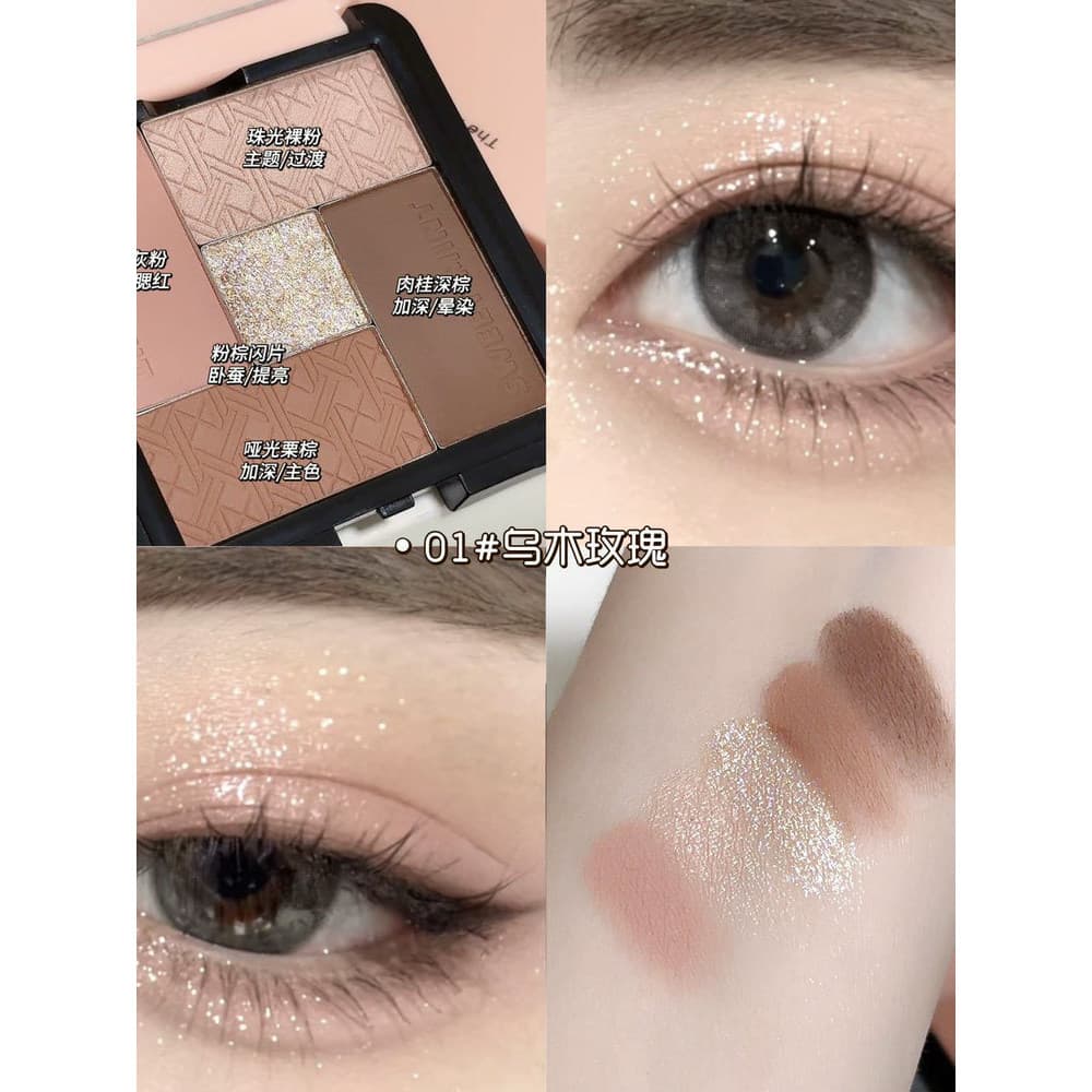 Sweetmint sombra de cinco cores Blush sombra fosco iluminador iluminando cinco cores uma paleta de sombras multiuso