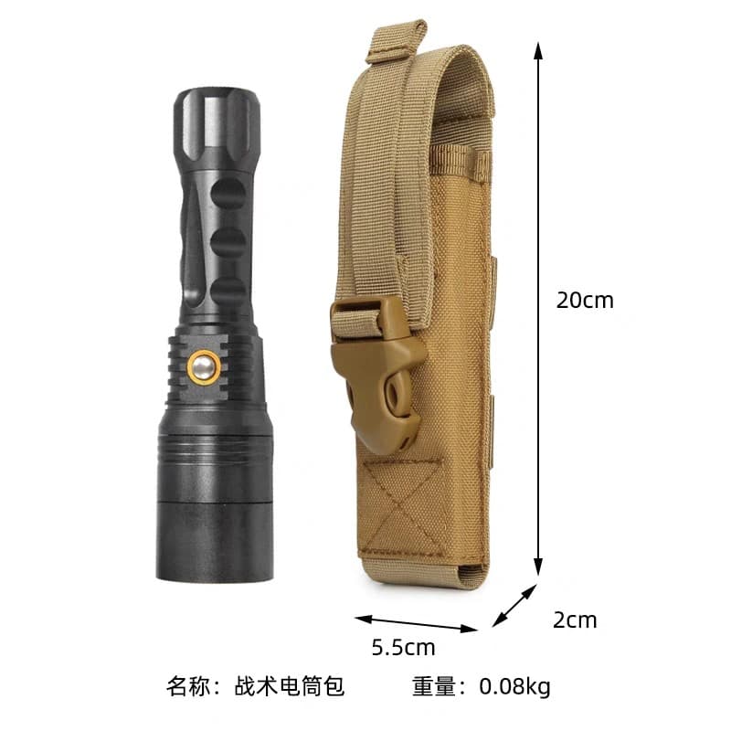 Lanterna saco de cintura masculino tático lanterna capa luz forte lanterna capa cintura puxar rápida molle acessórios sa