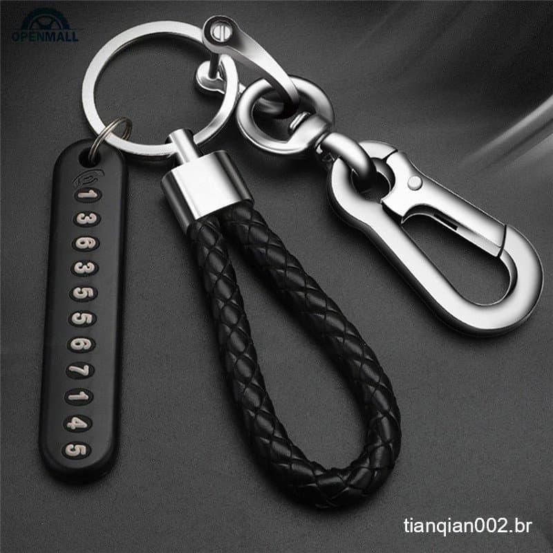 Chaveiro Anti-Perda De Couro Com Chaveiro Para Chave De Carro / Veículo