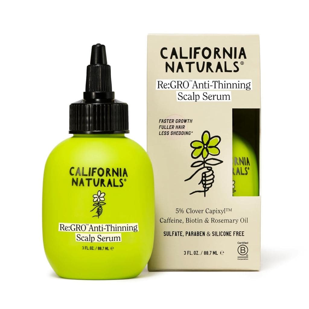 California Naturals Re:GRO Sérum Antiqueda para Couro Cabeludo Feminino, 5% Capixyl com Biotina, Cafeína e Óleo de Rícin