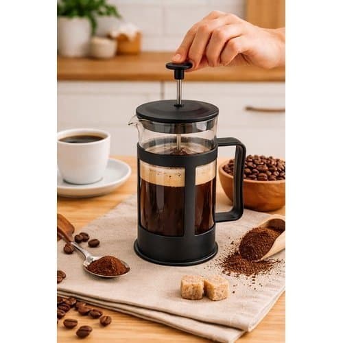 Cafeteira prensa cafeteira para chá café infusão 300ml Portátil de Vidro preta mantem bebida Quente