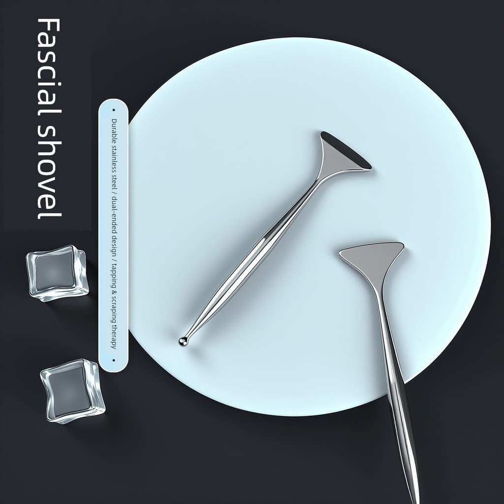 Pá massageadora de aço inoxidável, levantamento facial, ferramenta de raspagem de tendão, bastão de acupuntura, faca de