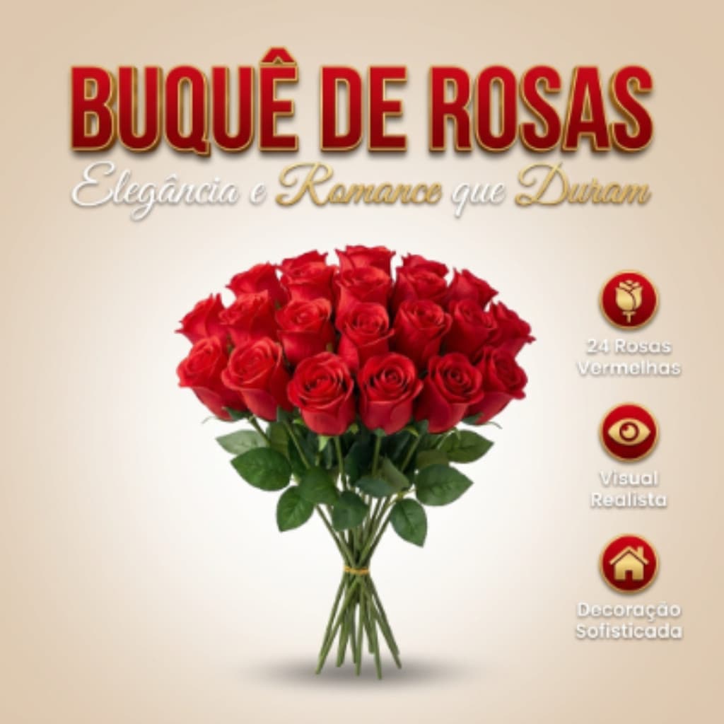 Rosa Flor Decorativa Artificial Para Buque De Botões Vermelho Kit com 24/12/6