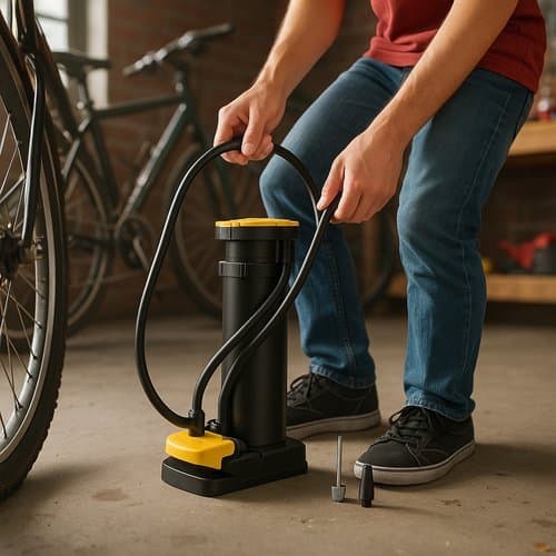 Bomba Pedal Inflador Portatil Alta Pressao Adaptador Multiuso Bicicleta Boias Bolas