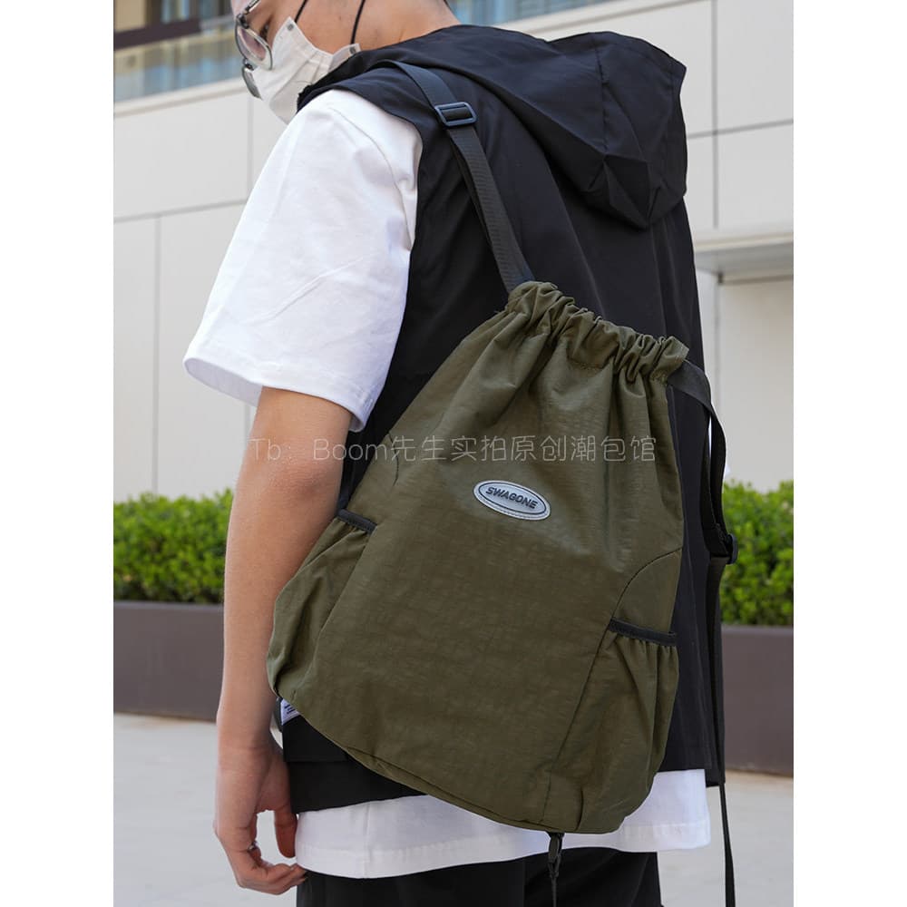W Workwear estilo mochila grande capacidade bolso com cordão leve Commuter estudante saco de escola repelente de água es