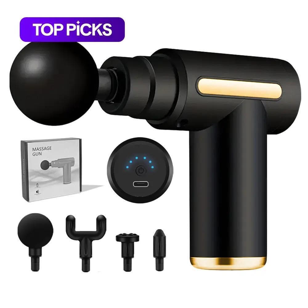 Massageador elétrico com cabeçotes de massagem intercambiáveis, conjunto de massageador portátil de mão, massageador rec