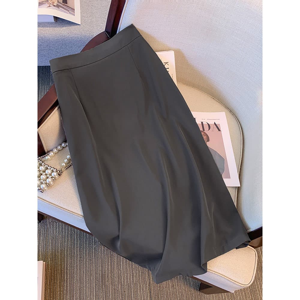 Saia feminina 2026 novo estilo verão A linha saia longa Plus Size roupas femininas 100kg gordura mm forma pêra saia de c