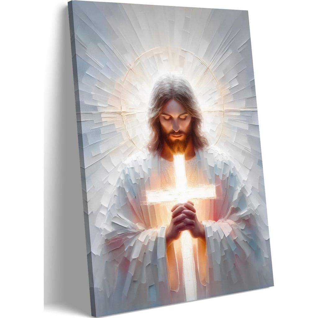 Arte de parede de Jesus, decoração de parede com cruz de Jesus, pôsteres de oração cristã, pintura em tela de Jesus para