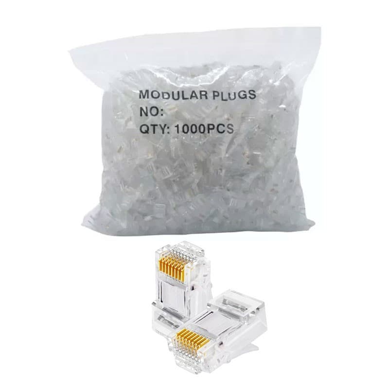 Conector RJ45 Cat5-e 1000 Unidades pacote RJ-45 para rede internet