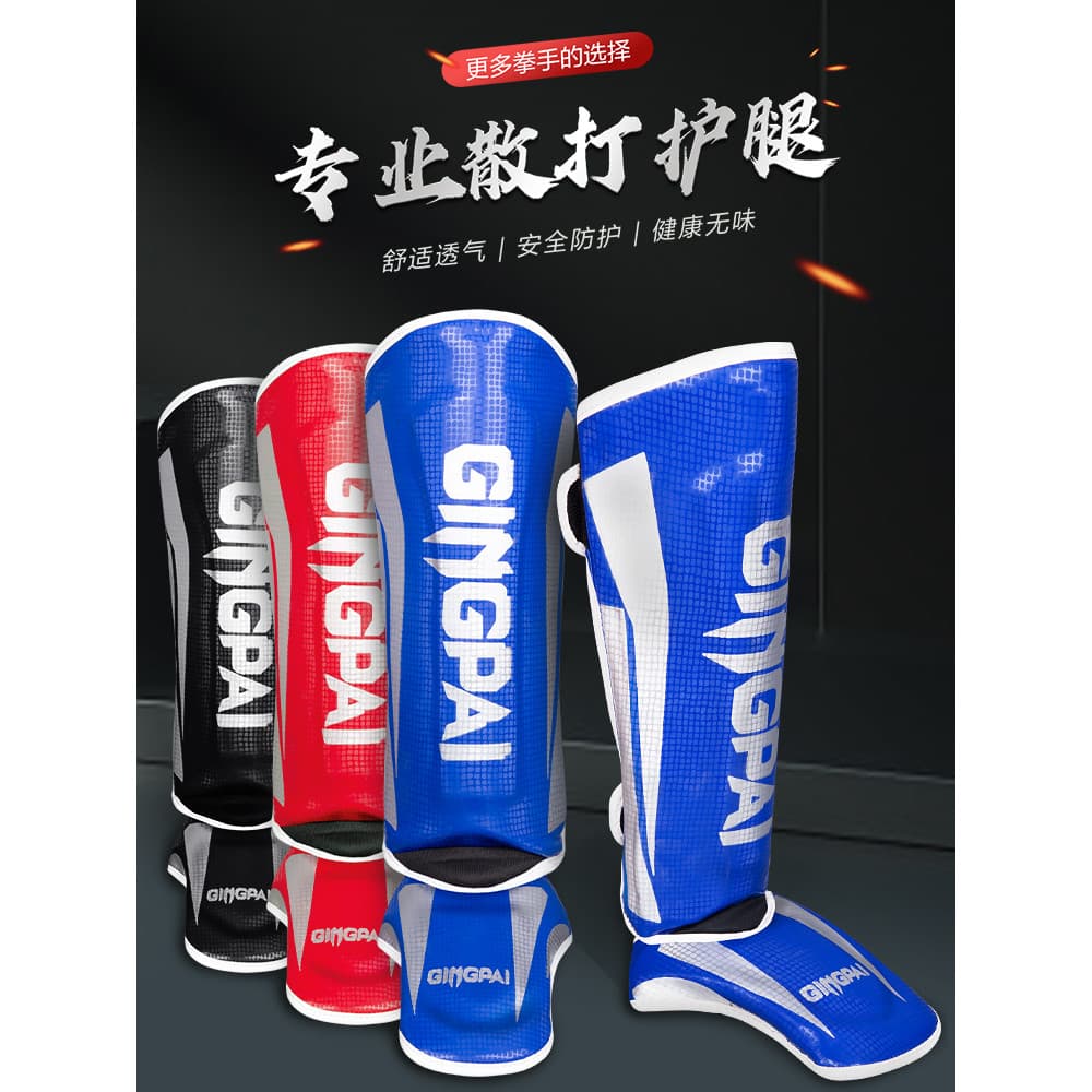 Muay Thai Leggings luta Sanda treinamento crianças adulto boxe proteção da panturrilha com peito do pé engrossado resist