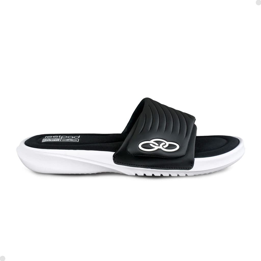 Chinelo Masculino Slide Ajustável Velcro Original Confortável Básico Preto