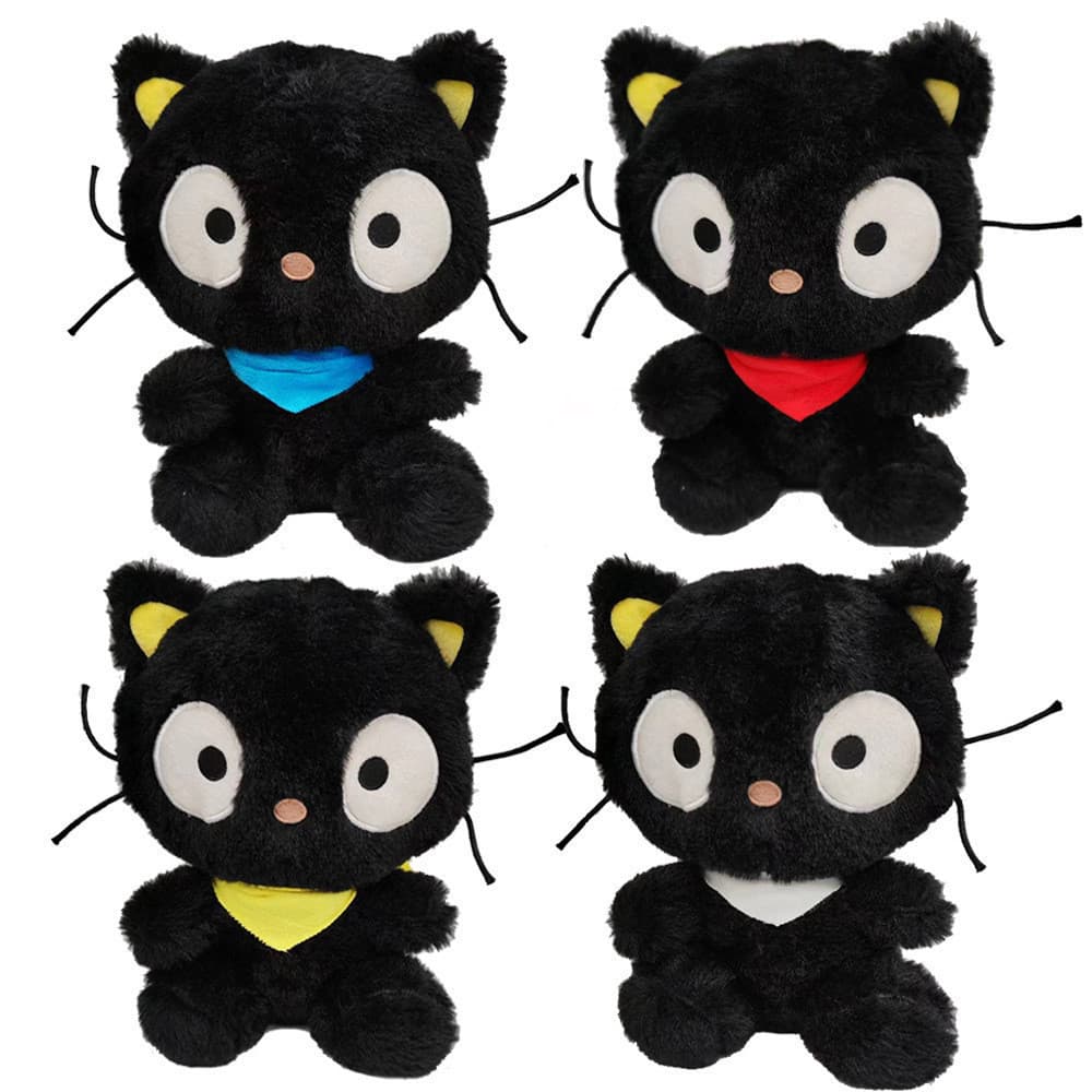 Gato escuro Chocolate gato boneca de pelúcia brinquedo decoração de presente de aniversário