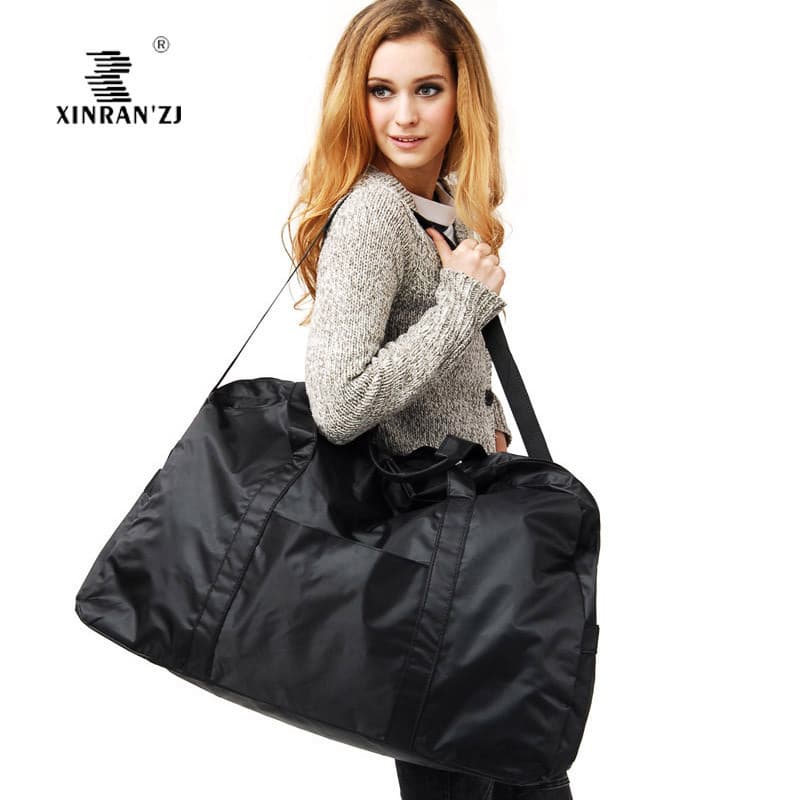 Bolsa leve de grande capacidade, simples, à prova d'água, grande bolsa de viagem, roupas ensacadas, bolsa grande, bolsa