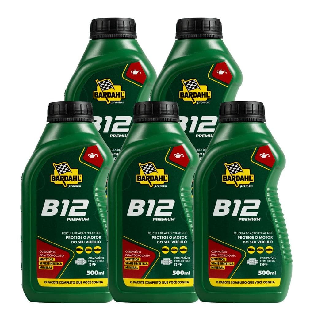 Aditivo Óleo Motor Bardahl B12 Premium 500ml Kit 5 Un.